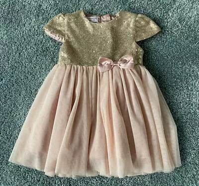 Minoti Baby Girl Sequined Party Dress - 12-18 Months/86 Cm • £7.50