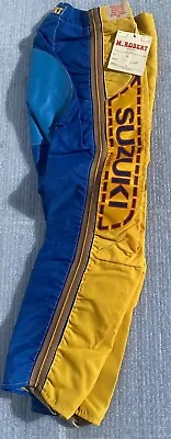 Vintage Suzuki Racing Motocross Leather Pants By M Roberts Of Italy RM TM RH • $99