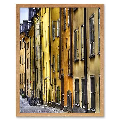 £24.99 • Buy Old Town Buildings Architecture Yellow 12X16 Inch Framed Art Print