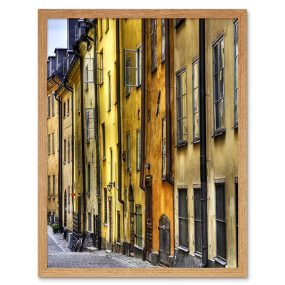 £24.99 • Buy Old Town Buildings Architecture Yellow 12X16 Inch Framed Art Print