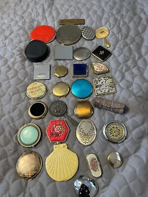 Vintage Lot Makeup Compacts/Vanity Mirrors Pillboxes Lipstick Lot Of 30 • $349.99