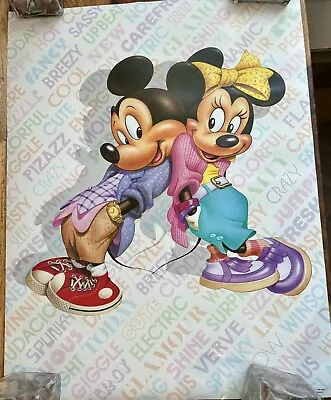 Vintage Disney Mickey And Minnie 1980's Poster 22 X 28 Retired • $18
