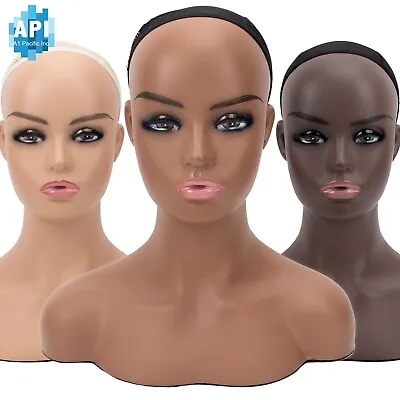 16  Realistic Mannequin Wig Head Manikin Shoulder Bust Stand Display Hair 487-S • $37.99