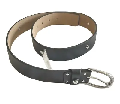 Michael Kors Belt Womens Size Medium Black Leather 1.5 In Wide Silver Studs NEW • $27.50