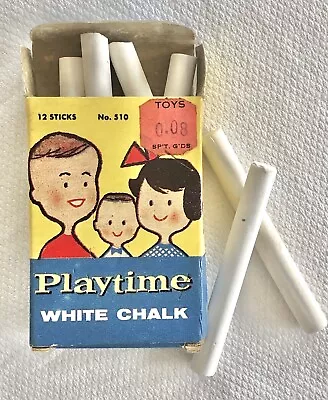 Vintage Binney & Smith Playtime White Chalk - Partial Box - Makers Of Crayola • $6.99