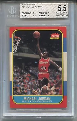1986 Fleer #57 Michael Jordan Rookie Card Graded BGS 5.5 W 7 8.5 8 • $3149.99