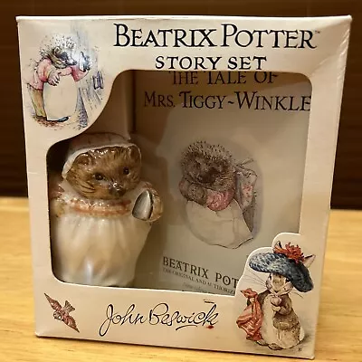 BESWICK Tag! ~ Beatrix Potter Story Set ~ Tale Of Mrs Tiggy-Winkle 1984 ALLDERS • $49.95