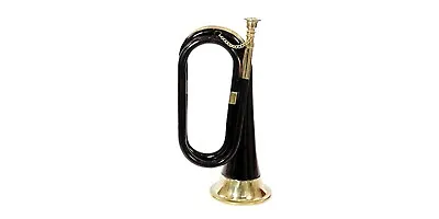 12  Musical Bugle Black & Brass Polish Mouthpiece Army Military Forces Horn • $120