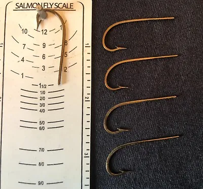 Salmon Fly Tying Feather - Size 1/0 - Vintage Mustad Blind Eye (5 Hooks) • $4.99