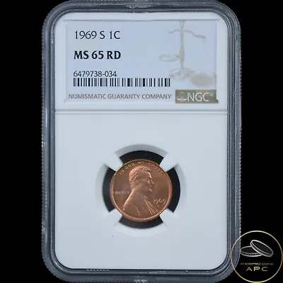 $74.50 • Buy 1969 S Lincoln Memorial Cent NGC MS65RD Red DDO DDR Great Error Date