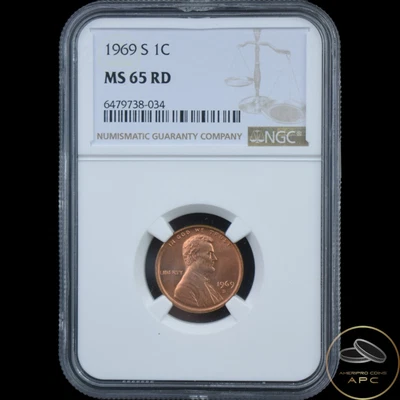 $74.50 • Buy 1969 S Lincoln Memorial Cent NGC MS65RD Red DDO DDR Great Error Date