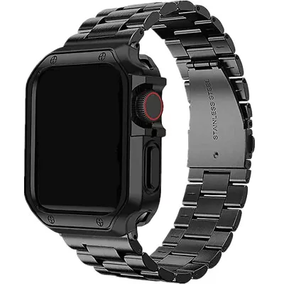 $14.84 • Buy Stainless Steel IWatch Band Strap +TPU Case For Apple Watch Series 7 6 5 SE 45mm