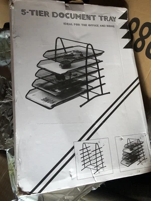 £10 • Buy Osco Mesh 5 Tier Letter Storage Tray - Black