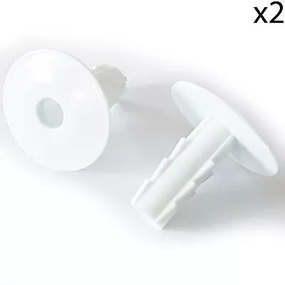 2x 8mm White Single Cable Bushes Feed Through Wall Cover Coaxial Hole Tidy Cap • £3.49