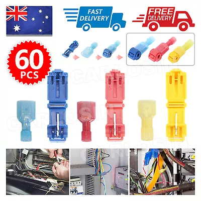 60PCS T-Tap Electrical Wire Crimp Terminals Quick Splice Cable Connectors NEW • $5.85