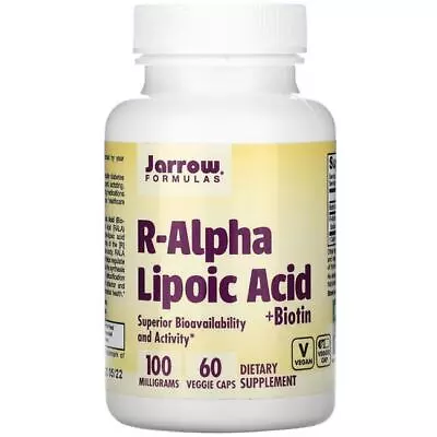 Jarrow Formulas Inc. Vegan R-Alpha Lipoic Acid With Biotin 60 Veg Caps • $25.12