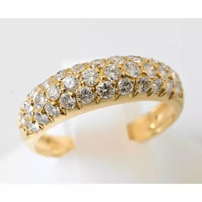 Van Cleef & Arpels Vintage 0.75ct Pave Diamond 18k Yellow Gold Band Ring • $3000