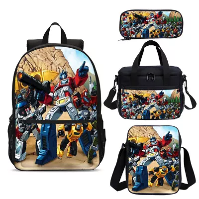 Transformers G1 Retro School Backpack Insulated Lunch Bag Pen Case Shoulder Lot • $13.99