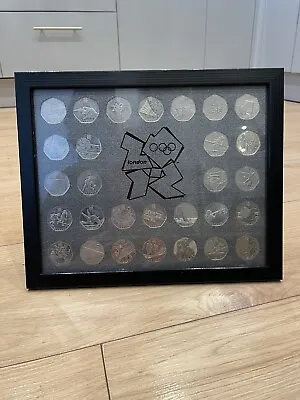 50p Coin Display Frame Case For Olympic Full Set 2012 29 Fifty Pence • £14.95