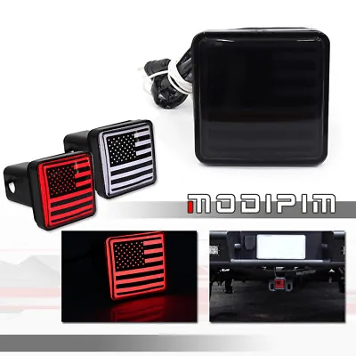 American Flag - Smoked LED Brake Light DRL Trailer Hitch Fit 2  Towing & Hauling • $24.99