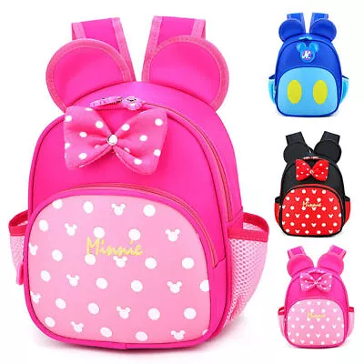 Kids Minnie Mouse Backpack Cute Rucksack Travel School Bag Kindergarten Bookbag • £14.81