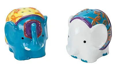 13767 Caravan Bohemian Elephant Salt Pepper Shaker Set Kitchen Decoration Safari • £19.29