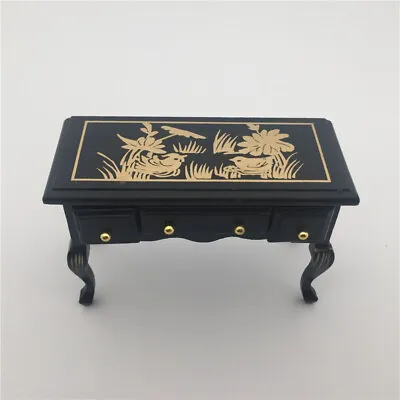 1/12 Scale Dollhouse Miniature Vintage Calligraphy Desk Black Tables Furniture • $13.49