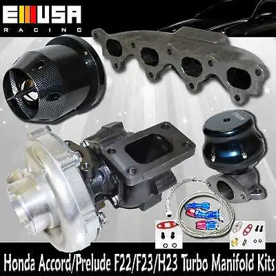 Cast Turbo Manifold Kit FOR 90-93 Honda Accird F20/F22A Engine T3/T4 FlangeBLACK • $439.99