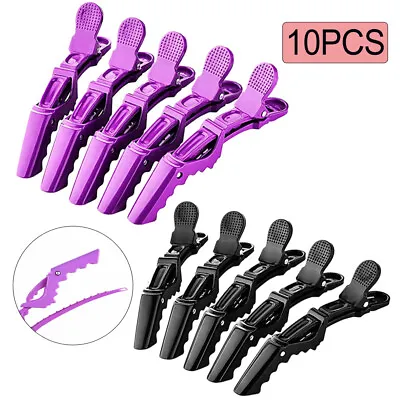 10pcs Hair Tool Crocodile Salon Sectioning Clamp Professional Hair Dressing Clip • £4.93