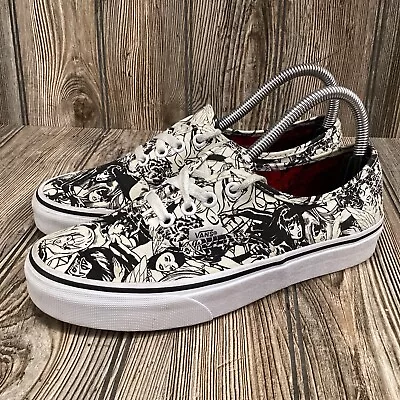 RARE~ Vans X Marvel Black Athletic White Shoes Sneakers Women's Size 7.5 • $59.99