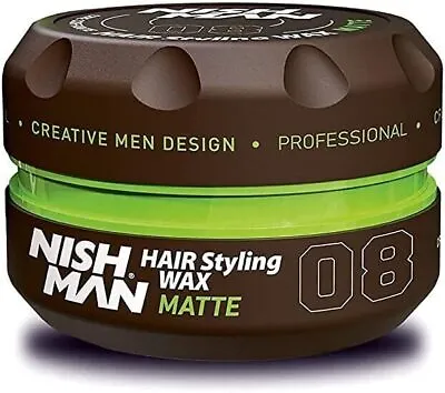 Nish Man Hair Styling Gel Wax -Premium Hair Styling Clay - Matte Look - 08 Matte • £6.99