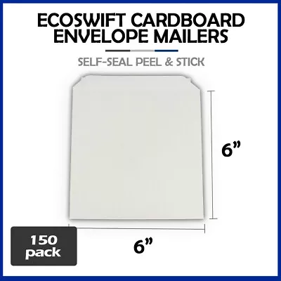 150 - 6x6  EcoSwift  Brand Self Seal Cardboard CD/DVD Envelope Mailers 6  X 6  • $24.98