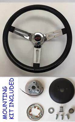 Chevelle Camaro Nova Grant Black Chrome Spoke Steering Wheel 13 1/2  Red/Black • $112.90