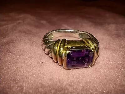 David Yurman Amethyst Ring Gold Silver • $750