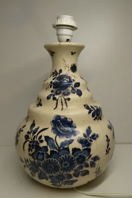 Delft Blue Hand Painted Ceramic Lamp Base Large Jmd By Jacques Martel Son Of Geo • $225