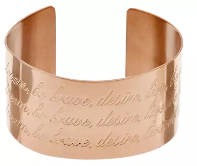 Steel By Design Inspirational Bold Cuff Bracelet 6-3/4  RoseTone Stainless Steel • $18.38