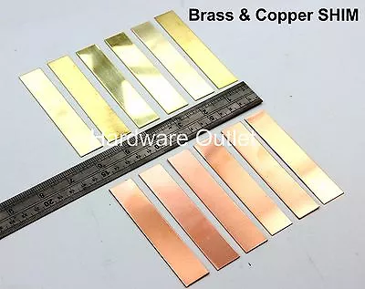 5 Copper & Brass Shim 100 X 20 X 0.9 Milling Machine Lathe Guillotine Engraving  • £5.83