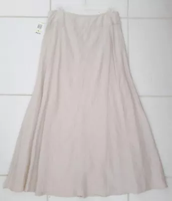 NEW CHARTER CLUB Long Maxi Skirt Linen A-Line Natural Beige Womens 4 Vintage • $29.95