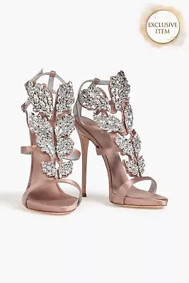 RRP€1769 GIUSEPPE ZANOTTI Satin Sandals US5 UK2 EU35 Rhinestones Strappy • $32.33