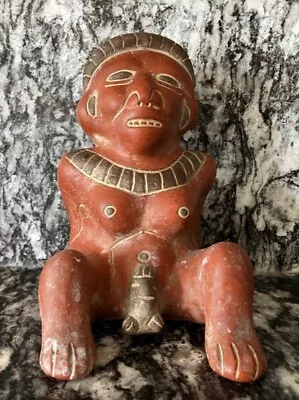 Vintage Aztec Terracotta Clay Statue Primitive Folk Mayan Mexican Art Rare • $39