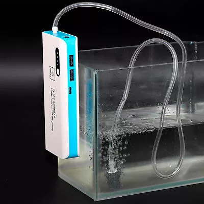 Mobile Aquarium Air Pump Rechargeable Fish Aerator Oxygenated USB Power • $22.17