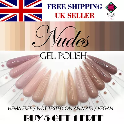 Nudes Set GEL POLISH NUDE UV LED Soak Off Hema Free Vegan British Rose UK • £4.87