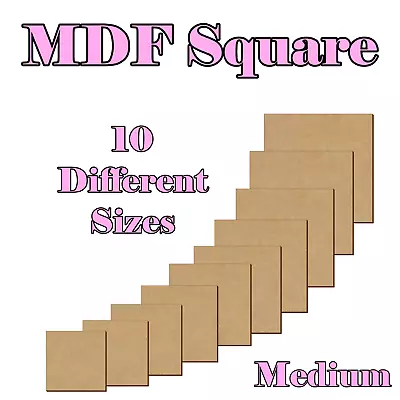 £3.99 • Buy MDF Square Wooden Shape Craft Tag Blank Embellishments Decoration 11cm To 20cm