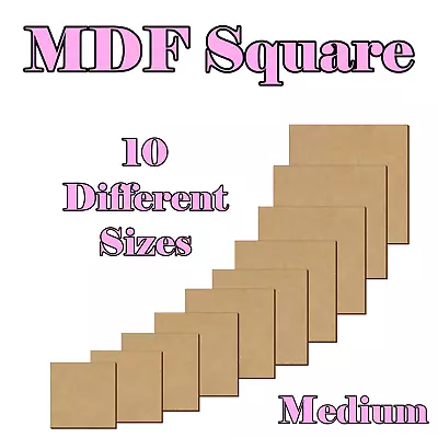 MDF Square Wooden Shape Craft Tag Blank Embellishments Decoration 11cm To 20cm • £121.99