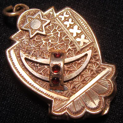 Antique Victorian Mourning Locket Gold Filled 3 Red Crystals • $15