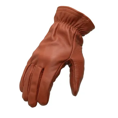 First MFG Pursuit Brown Leather Motorcycle Gloves W/Dupont Kevlar Palm • $47.20