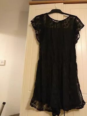 New NO TAGS Primark Women's Black Lace Playsuit Size 14 • £8.95