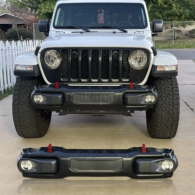 $395 • Buy Front Bumper Steel W/LED Fog Lights For Jeep Wrangler Gladiator JL JT 2018-2023