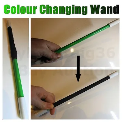 £5.99 • Buy Colour Changing Magic Wand Yellow Green Or Blue To Black Easy Magician Trick New