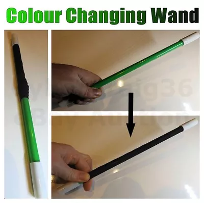 Colour Changing Magic Wand Yellow Green Or Blue To Black Easy Magician Trick New • £5.99